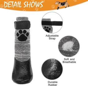 img 1 attached to 🐾 Waterproof Dog Socks with Anti-Slip Traction Control - Outdoor Dog Boots Protect Paws on Hardwood Floors