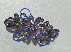img 6 attached to Sankuwen Flower Luxury Jewelry Design Hairpin Rhinestone Hair Barrette Clip ,Also Perfect Mother'S Day Gifts For Mom(Style B,Dark Blue)