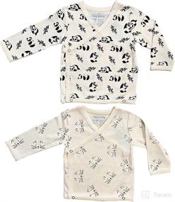 img 2 attached to 👶 Organic Cotton Baby Kimono Bodysuit with Long Sleeves - GOTS Certified by Maple Clothing