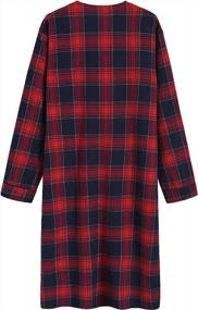 img 3 attached to 💚 Latuza Blackgreen Cotton Flannel Nightshirt: Cozy and Stylish Sleepwear