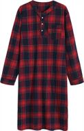 💚 latuza blackgreen cotton flannel nightshirt: cozy and stylish sleepwear logo