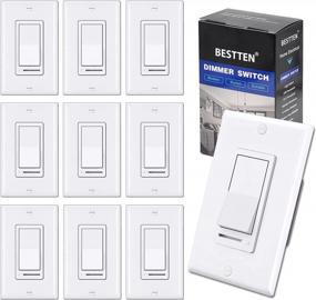 img 4 attached to 10 Pack BESTTEN Dimmer Light Switch - Single-Pole Or 3-Way, 120V Compatible With LED/CFL/Incandescent/Halogen Bulbs & Wallplate Included - UL Listed White