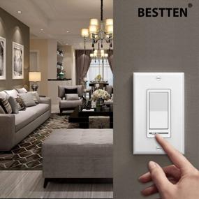 img 3 attached to 10 Pack BESTTEN Dimmer Light Switch - Single-Pole Or 3-Way, 120V Compatible With LED/CFL/Incandescent/Halogen Bulbs & Wallplate Included - UL Listed White