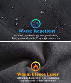 img 2 attached to Мужские непромокаемые штаны для лыжных походов на флисовой подкладке - зимние ветрозащитные брюки Softshell для улицы