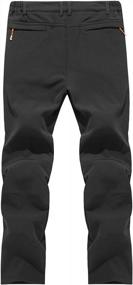 img 3 attached to Men'S Waterproof Fleece-Lined Ski Hiking Pants - Winter Outdoor Windproof Softshell Trousers
