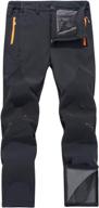 men's waterproof fleece-lined ski hiking pants - winter outdoor windproof softshell trousers logo
