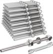 t316 stainless steel cable railing swage threaded stud tension end fitting terminal for 1/8" deck cable railing (50 pack) - 2"x2" wood/metal post compatible. logo