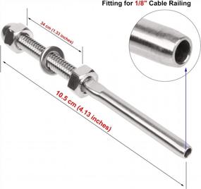 img 3 attached to T316 Stainless Steel Cable Railing Swage Threaded Stud Tension End Fitting Terminal For 1/8" Deck Cable Railing (50 Pack) - 2"X2" Wood/Metal Post Compatible.