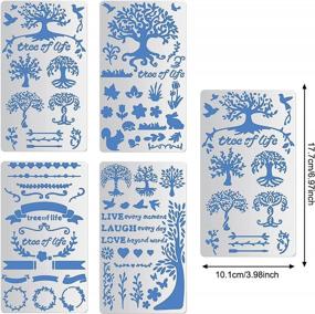 img 3 attached to 4PCS 4X7 Inch Tree Of Life Metal Stencils: Perfect For Wood Carving, Drawings & More!