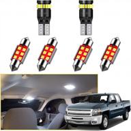 auxito super bright 6000k white led car interior light kit package fit for chevy silverado 1500 2008-2013, 2 pieces 194 led white bulbs and 4 pieces 578 41mm led bulbs, total 6 bulbs logo