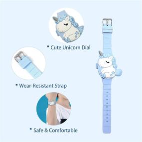 img 2 attached to Best Gift For 3-8 Year Old Girls: Kids Unicorn Watch With Learning Time & Cute Cartoon Design!