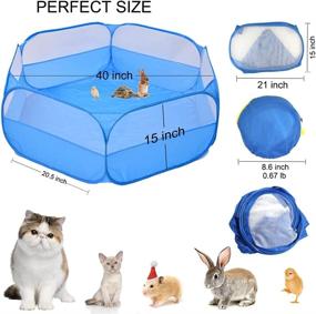 img 1 attached to 🏞️ Versatile Small Animal Cage and Play Yard - Portable Pet Playpen, Indoor/Outdoor Play Tent with Bedding Fence for Hamster, Guinea Pig, Bunny, Puppy, Ferret, Rat, Cat, Chinchilla, Bearded Dragon, Hedgehog