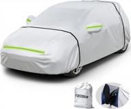 favoto hatchback car cover 5 layers universal fit 157 to 171 inch driver side door zipper design protection from sun rain windproof dustproof snow leaves scratch resistant full exterior cover logo