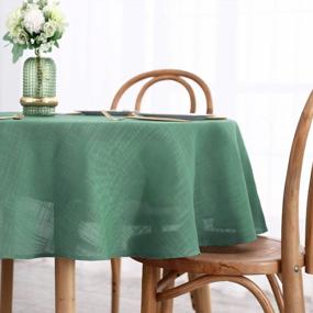 img 3 attached to Add A Touch Of Elegance To Your Table Setting With Maxmill Lux Faux Linen Tablecloth - Wrinkle Resistant, Textured Weaves And Green Color Perfect For Events And Holidays