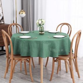 img 4 attached to Add A Touch Of Elegance To Your Table Setting With Maxmill Lux Faux Linen Tablecloth - Wrinkle Resistant, Textured Weaves And Green Color Perfect For Events And Holidays