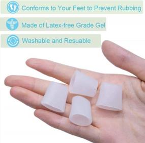 img 2 attached to Povihome 10 Pairs Pinky Toe Protectors, Toe Protector & Sleeves For Corn, Blister, Reduce Irration From Shoes - Gel Toe Sleeves For Little Toes (Clear)
