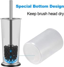 img 1 attached to 🚽 2-Pack Stainless Steel Toilet Bowl Brush and Holder Set by YCWIN - No Smell, Splash-Proof, Leakproof Inner Cup, Durable Bristles for Deep Cleaning, Anti-Slip Base - Bathroom Essential