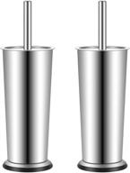 🚽 2-pack stainless steel toilet bowl brush and holder set by ycwin - no smell, splash-proof, leakproof inner cup, durable bristles for deep cleaning, anti-slip base - bathroom essential логотип