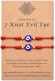 img 4 attached to Red String Amulet Bracelet For Women Men Boys & Girls - Tarsus Evil Eye 7 Knot Lucky Adjustable