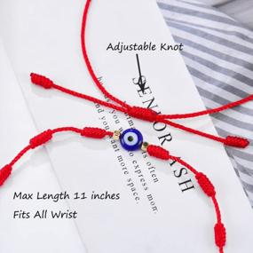 img 1 attached to Red String Amulet Bracelet For Women Men Boys & Girls - Tarsus Evil Eye 7 Knot Lucky Adjustable
