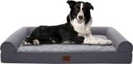 shop eterish orthopedic dog bed for medium and large dogs - egg-crate foam, removable cover, machine washable - grey logo