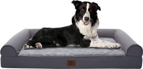 img 4 attached to Shop Eterish Orthopedic Dog Bed for Medium and Large Dogs - Egg-Crate Foam, Removable Cover, Machine Washable - Grey