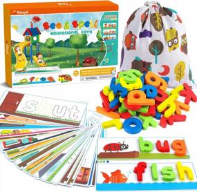 img 4 attached to KMUYSL See & Spell Learning Educational Toys and Gift for 2-6 Years Old Boys and Girls - 80Pcs CVC Word Builders, Alphabet Colors Recognition Game for Preschool Kindergarten Kids