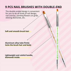 img 3 attached to 9PCS Saviland Double-End Nail Art Brush Set With Dotting And Liner Pens - Tools For Professional Nail Design, DIY Manicures, And Nail Salon Use