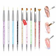9pcs saviland double-end nail art brush set with dotting and liner pens - tools for professional nail design, diy manicures, and nail salon use logo