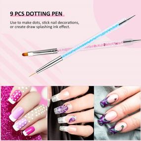 img 2 attached to 9PCS Saviland Double-End Nail Art Brush Set With Dotting And Liner Pens - Tools For Professional Nail Design, DIY Manicures, And Nail Salon Use