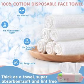 img 3 attached to 100% Cotton Disposable Facial Towels - GothicBride'S Super Absorbent Dry/Wet Wipes For Sensitive/Baby Skin - 3 Pack Of 180 Lint-Free Towels Perfect For Makeup Removal And Facial Cleansing