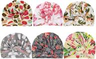 👶 8-piece skepo newborn baby hat headband set - cute baby headwraps hair bands for girls - soft turban knot hospital hat logo