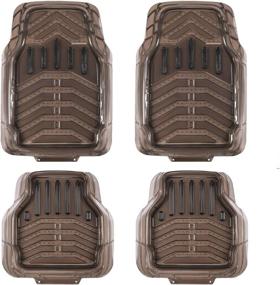 img 4 attached to 🚗 All Weather Universal Fit Car Floor Mats for Sedans, SUVs, Trucks, Vans - Set of 4 (Black)