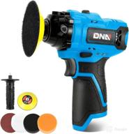 dna motoring tools-00167 cordless polisher 12v 2-speed with spindle lock, battery indicator, blue color (bare tool) logo