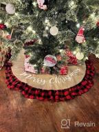 img 1 attached to Merry Christmas Party Decor: 36 Inch Red & Black Buffalo Plaid Tree Skirt By AISENO! review by Marc Sortijas