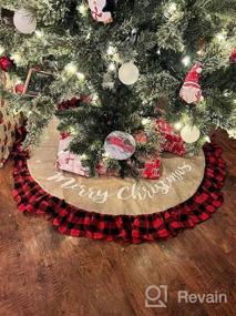 img 5 attached to Merry Christmas Party Decor: 36 Inch Red & Black Buffalo Plaid Tree Skirt By AISENO!