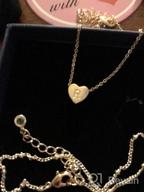 картинка 1 прикреплена к отзыву Нарукавные браслеты Turandoss с выгравированными сердцами для женщин, покрытые 14-каратным золотом 💌 Ручная работа, персонализированные браслеты с инициалами для женщин и девочек - изящные украшения с сердечками в подарок. от Danielle Rodriguez
