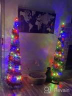 img 1 attached to Lighted 5 FT Artificial Tinsel Pencil Christmas Tree With 50 LED String Light And Timer - Battery Operated White & Red Holiday Decoration For Indoor And Outdoor Home Parties, By FUNPENY review by Brian Thuo