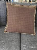 img 1 attached to Phantoscope Pack Of 2 Farmhouse Decorative Throw Pillow Covers Burlap Linen Trimmed Tailored Edges Beige 20 X 20 Inches, 50 X 50 Cm review by Peter Joseph