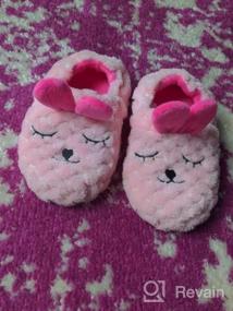 img 5 attached to Adorable Toddler Girls' Striped Doggy Slippers - Perfect For Cozy Feet!
