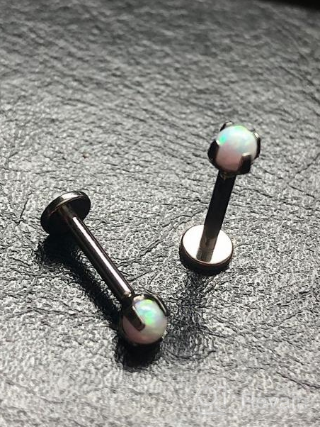 img 1 attached to GAGABODY G23 Titanium Labret Monroe Lip Studs With Clear CZ/Opal - Internally Threaded, Available In 16G And 6/8/10Mm Lengths. Perfect As 6Mm Helix, Cartilage Or Tragus Earring Piercing. review by Gregory Popo