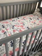 img 1 attached to Coral Pink, Grey And Navy Blue Flower Fitted Crib Or Toddler Sheet - 100% Cotton Baby Nursery Bedding For A Sweet And Chic Look review by Lucas Rowe