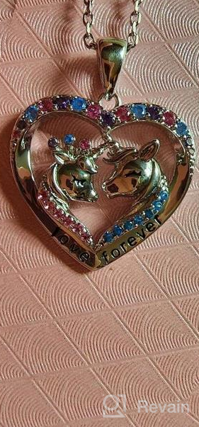 img 1 attached to 925 Sterling Silver Chain Unicorn Necklace - Colorful CZ Heart Pendant Gift For Girls & Women On Birthdays, Christmas & More! review by Sandy Pierce