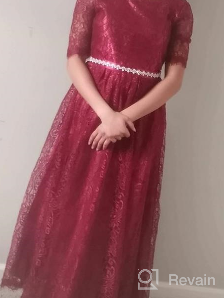 img 1 attached to Bridesmaid Embroidered Communion Princess Burgundy Girls' Dress: Elegant and Special Occasion Clothing review by Stephanie Slevira