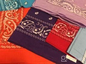img 7 attached to CoverYourHair Paisley Bandanas - 100% Cotton Bandanas - Cowboy Bandanas - 6 Pack Assorted Western Headwraps