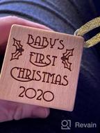 img 1 attached to Personalized Baby Block Wooden Keepsake Ornament 2022 Gift For Boy Or Girl - My First Babys Christmas Custom Engraved Newborn Infant Mom, Dad 1St Date By Glitzby review by Hector Sosa