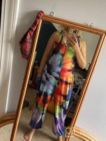 img 6 attached to Women'S Boho Sleeveless Harem Jumpsuit Overalls African Romper Palazzo Pants Plus Size Long Bib Trousers Wide Leg