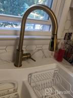 img 1 attached to Brushed Gold TRUSTMI Single Handle Pull Down Kitchen Faucet With 10 Inch Deck Plate review by Anthony Hobby