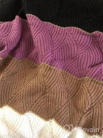 img 4 attached to Женский свитер в полоску с цветными блоками и круглым вырезом, длинный рукав, свободный вязаный пуловер, джемпер, топы от Canikat