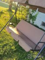 img 1 attached to Durable Outdoor Patio Swing Chair With Side Table And Weather-Resistant Canopy - Perfect For Garden, Poolside, Balcony, And Backyard! Comes With Cushion In Blue. review by Bill Forbis